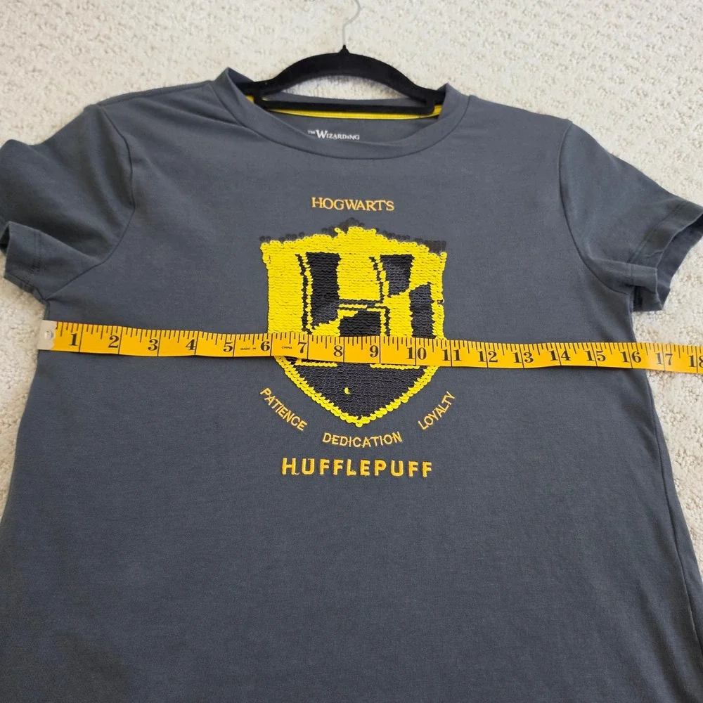 Harry Potter Hufflepuff Flip Sequin Shirt Universal Studios kids size Small